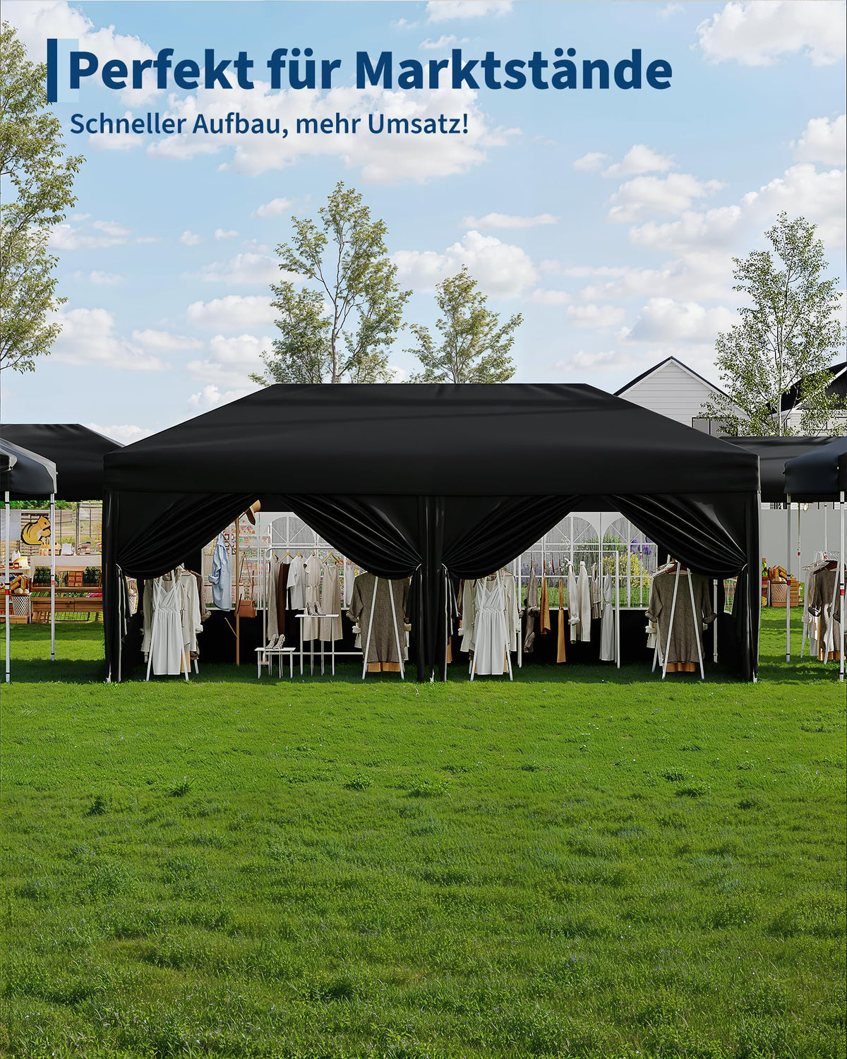 GARVEE Faltpavillon 3 x 6 m in Schwarz