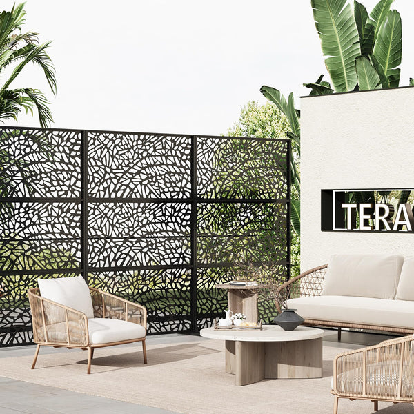 Pulverbeschichteter Stahl Sichtschutz mit künstlerischem Muster für Terrasse und Garten