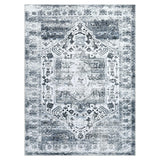 Garvee Maschinenwaschbarer Teppich 80 x 150 cm Vintage Design Grau Rutschfest Wohnzimmer Schlafzimmer