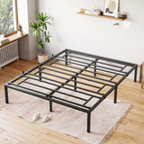 Garvee Full Size Metallbettgestell Mit Stahllatten Für Schlafzimmer, 14 Zoll, Geräuschlos, Rutschfest, Metall, Stauraum, Einfacher Aufbau - 