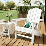 Garvee Adirondack-Gartenstuhl 75, 1 Stuhl, HDPE mit Holzstruktur, Weiß - White