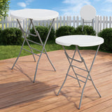 Garvee Stehtisch Klappbar 2er Set Ø80cm Höhe 110cm Rund Bartisch Garten Beistelltisch Schwarz