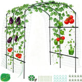 Garvee Großer Gartenbogen 7FT Tunnel Rankhilfe Mit Nylonnetz Und Clips, Metall, Rostfrei, Stabil, Für Gemüse Und Blumen, 220x180x190cm, Schwarz