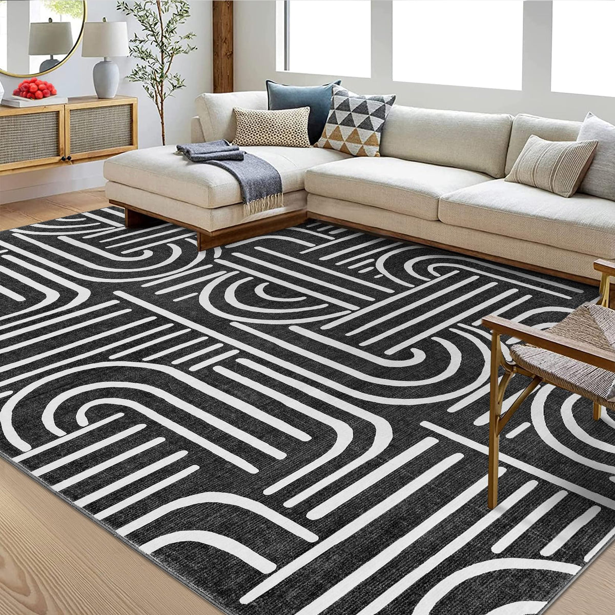 Garvee Waschbarer Kurzflor Teppich 80 x 150 cm Hellgrün Rutschfest Für Wohnzimmer Schlafzimmer