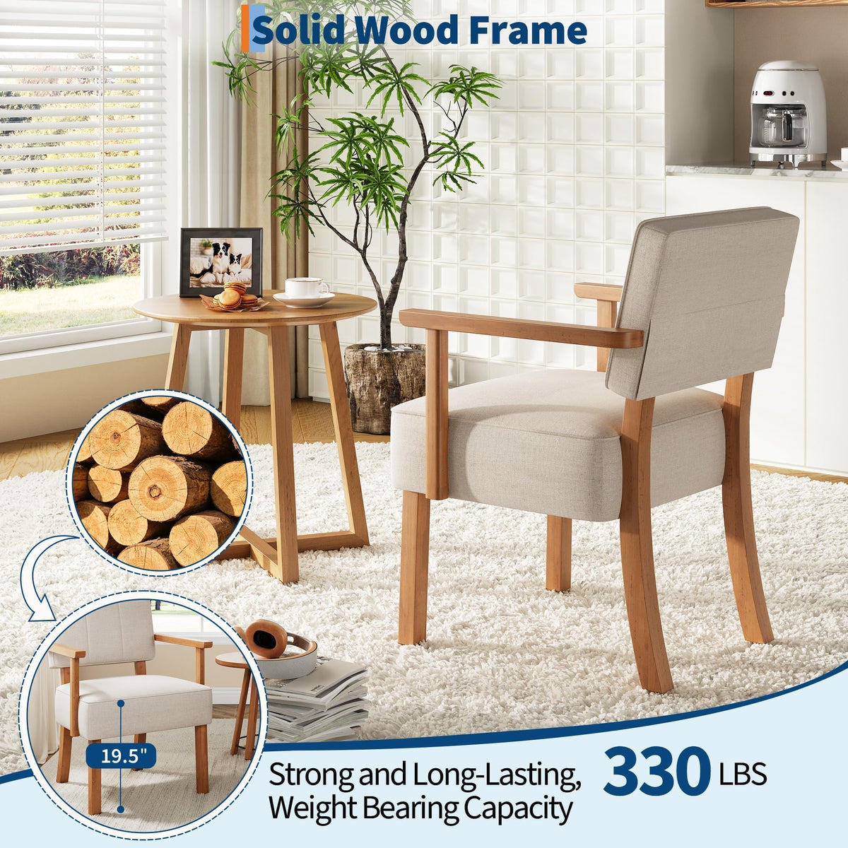 GARVEE gepolsterter Lounge Sessel Beige