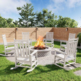 Garvee HDPE Rocking Chair Outdoor Set Wetterfest Ergonomisch Für Garten & Terrasse Breiter Rücken Stabil Schwarz - Weiß