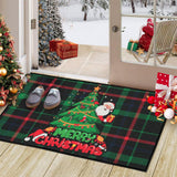 Garvee Zerbino Natalizio Antiscivolo Mit Weihnachtsbaum Und Santa, Polyester Leinenoptik, 40x80 cm, Für Innen Und Außen, Rot Und Grün