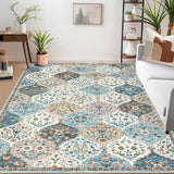Garvee North African Runner Teppich 2x6 Vintage Trellis Design, Maschinenwaschbar, Weiches Synthetikmaterial, Rutschfeste TPR-Unterlage Für Flur Und Wohnzimmer