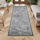 Garvee Vintage Teppich 80 x 150 cm Rutschfest Waschbar Boho Teppich Für Wohnzimmer Schlafzimmer Esszimmer Rotbraun