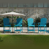 Garvee Garten-Barhocker Set Aus Recyceltem Poly Mit Verbindungstablett Für Terrasse & Balkon, Barhöhe, Blau - Blau