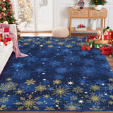 Garvee Großer Wohnzimmer Teppich Weihnachtsdeko 200x290 cm Blau Weicher Kurzflor Rutschfest - Blau