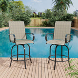 Garvee Garten-Barhocker im 2er-Set 64 × 64 × 122, Ohne Polsterung, Hellgrau - Hellgrau