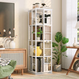 GARVEE Eckbücherregal, 4 Ebenen, 40 × 40 × 137 cm, Holz & Metall, modernes Design, Weiß – für Wohnzimmer & Schlafzimmer - Weiß