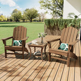 Garvee Adirondack-Gartenstuhl im 2er-Set 75, 2 Stühle, HDPE mit Holzstruktur, Braun - Brown