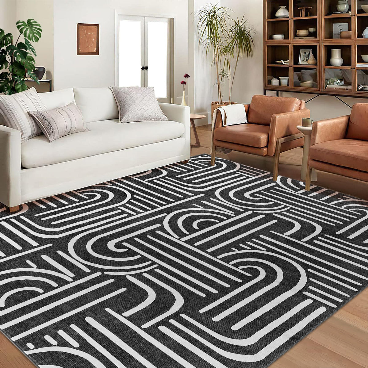 Garvee Waschbarer Kurzflor Teppich 80 x 150 cm Hellgrün Rutschfest Für Wohnzimmer Schlafzimmer