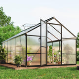 Garvee Gewächshaus für Garten aus Polycarbonat und Aluminium für den Außenbereich - Verstärkte Struktur mit Belüftung und 720g/m² Paneelen - Ideal für den Anbau von Pflanzen und Gemüsegarten - 
