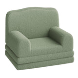 Garvee Kindersofa 2-in-1, klappbar mit Sherpa-Bezug, waschbar, Krönchen-Design für Kinderzimmer & Spielzimmer - Grün