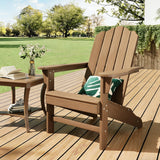 Garvee Adirondack-Gartenstuhl 75, 1 Stuhl, HDPE mit Holzstruktur, Braun - Brown