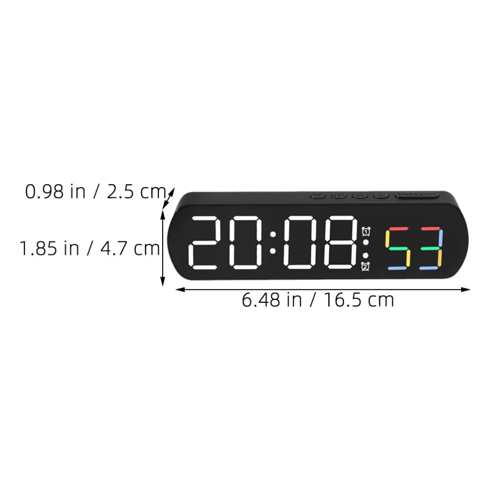 GARVEE Digitale Weckuhr LED Anzeige mit Temperaturanzeige für Schlafzimmer und Büro, Batteriebetrieben, Einstellbare Helligkeit, Sekundenzähler, 16,5 cm