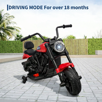 Garvee 6V Kinder-Elektromotorrad, elektrisches Motorrad für Kinder mit Sanftanlauf, Federung und sicherem Fahrkomfort, ab 2 Jahren, Rot