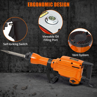 Garvee 1700W Bohrhämmer Abbruchhammer Profi-Set – Vibrationsdämpfung, 3 Meißelbits & Tragetasche Für Beton Und Mauerwerk