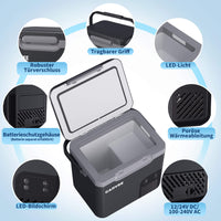 GARVEE 18 L Kompressor-Kühlbox fürs Auto, −20 bis 20 °C, App-Steuerung, 12/24 V, Dunkelgrau