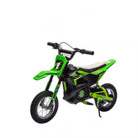 Garvee Kinder Elektro-Crossbike 24 V, 250-W-Motor, bis 22 km/h, Metallfederung, Luftreifen, Ledersitz, Grün, 6–12 Jahre