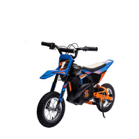 Garvee Kinder Elektro-Crossbike 24 V, 250-W-Motor, bis 22 km/h, Metallfederung, Luftreifen, Ledersitz, Blau, 6–12 Jahre