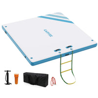 Garvee Aufblasbare Schwimminsel 2.4×1.8 m, Für 4–6 Personen, 15 cm Dick, Marine-PVC, Rutschfest für See & Pool