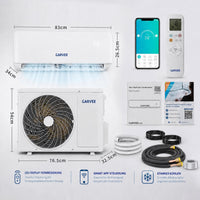 Garvee AUX Split Klimaanlage 12000BTU Klimageräte mit Heizfunktion Kältemittel R32 Inkl. Montagematerial, A++ Energieeffizienz, R32, WLAN-App-Steuerung