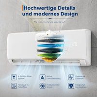 Garvee AUX Split Klimaanlage 18000BTU Klimageräte mit Heizfunktion Kältemittel R32 Inkl. Montagematerial, A++ Energieeffizienz, R32, WLAN-App-Steuerung