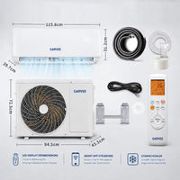 Garvee AUX Split Klimaanlage 24000BTU Klimageräte mit Heizfunktion Kältemittel R32 Inkl. Montagematerial, A++ Energieeffizienz, R32, WLAN-App-Steuerung