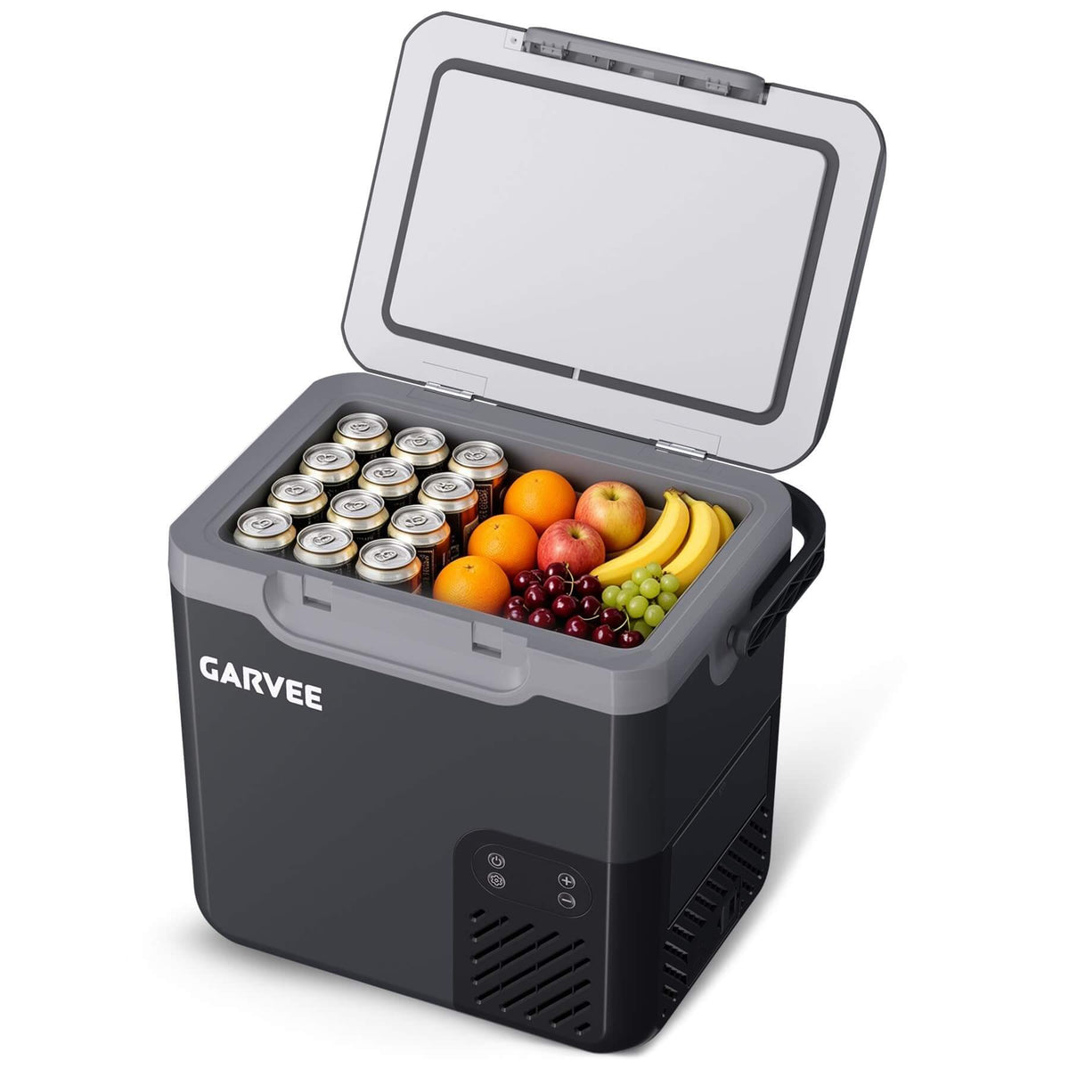 GARVEE 18 L Kompressor-Kühlbox fürs Auto, −20 bis 20 °C, App-Steuerung, 12/24 V, Dunkelgrau