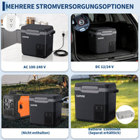 GARVEE 18 L Kompressor-Kühlbox fürs Auto, −20 bis 20 °C, App-Steuerung, 12/24 V, Dunkelgrau