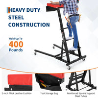 GARVEE Topside Creeper Motorraum-Arbeitsliege, 116–168 cm höhenverstellbar, 181 kg Tragkraft, 4 Lenkrollen, gepolsterte Liegefläche, für Garage & Werkstatt, Doppelholm