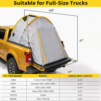 Garvee Pickup-Zelt mit Markise, PU3000 Ladeflächenzelt für Camping, Roadtrips & Overlanding, Transparent