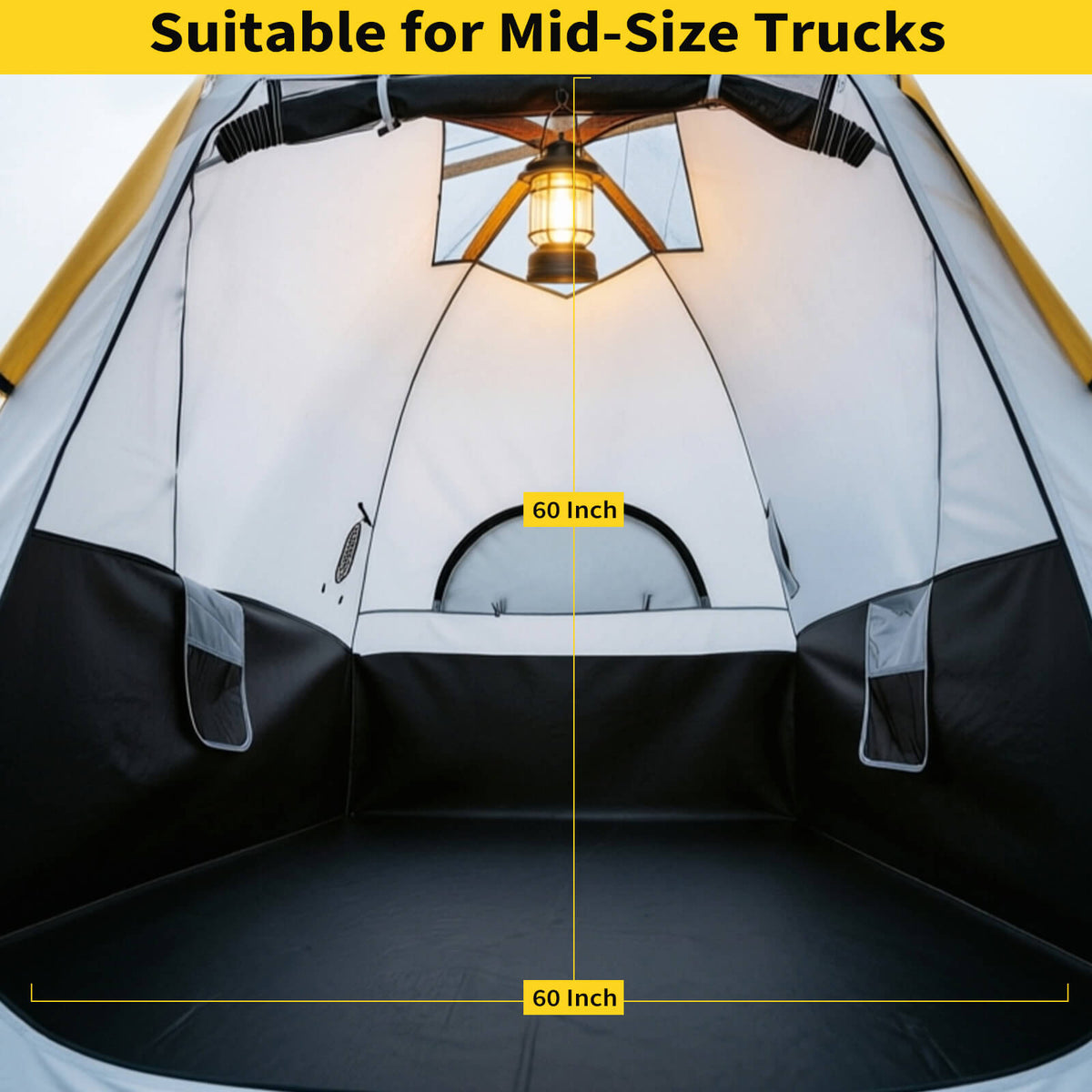 Garvee Pickup-Zelt mit Markise, PU3000 Ladeflächenzelt für Camping, Roadtrips & Overlanding, Transparent