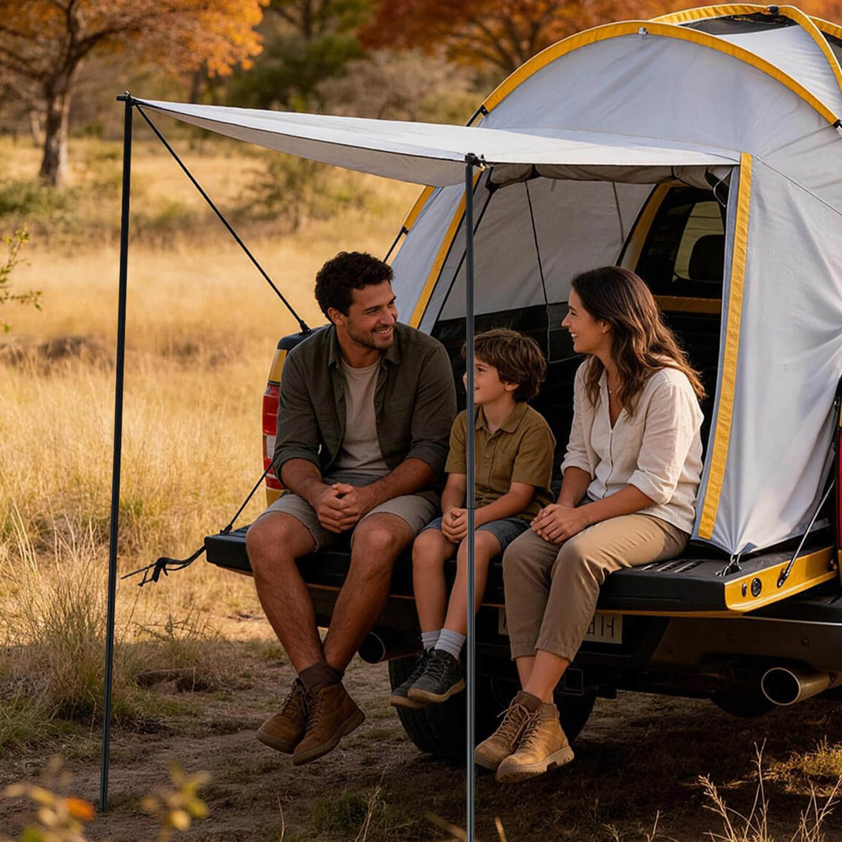 Garvee Pickup-Zelt mit Markise, PU3000 Ladeflächenzelt für Camping, Roadtrips & Overlanding, Transparent