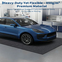 GARVEE Große Garagenmatte 2.3 x 6.1 m, Rutschfester Auto Stellplatzteppich für Garage, Ölabsorbierende & Wasserdichte Bodenmatte unter dem Fahrzeug, Grau