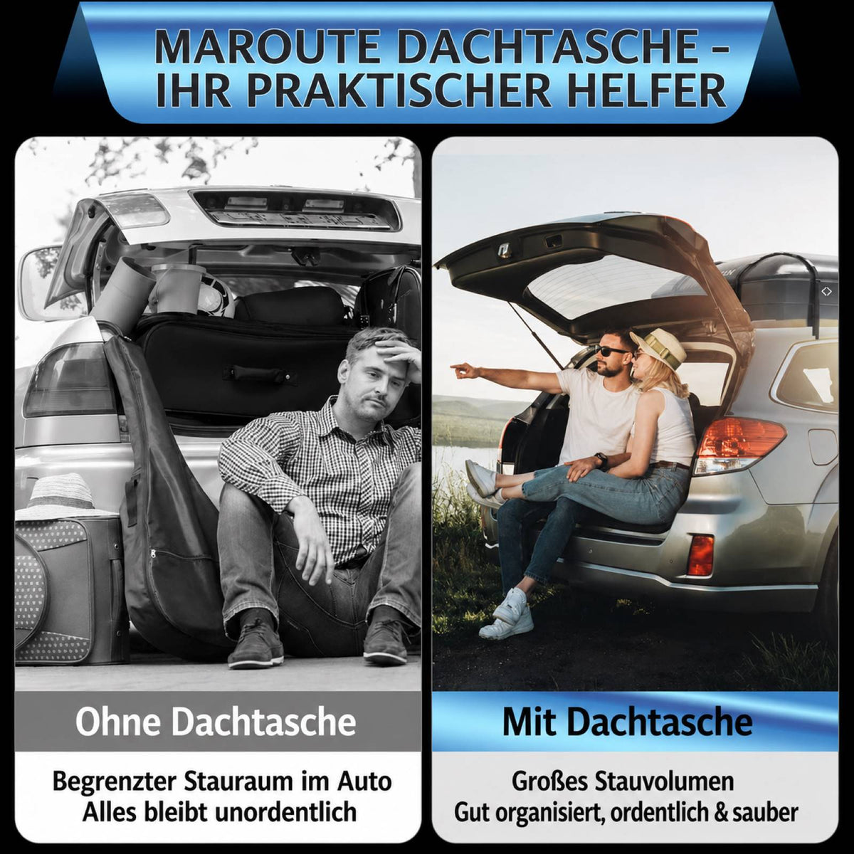 Garvee Dachgepäcktasche 425 L, wasserdicht, 112 × 86 × 43 cm, mit 8 Gurten & 4 Türhaken