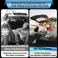 Garvee Dachgepäcktasche 132 x 100 x 45 cm, 595 L Wasserdichte Dachtasche mit 4 Türhaken & 8 Verstärkten Gurten für SUV & Auto, Schwarz