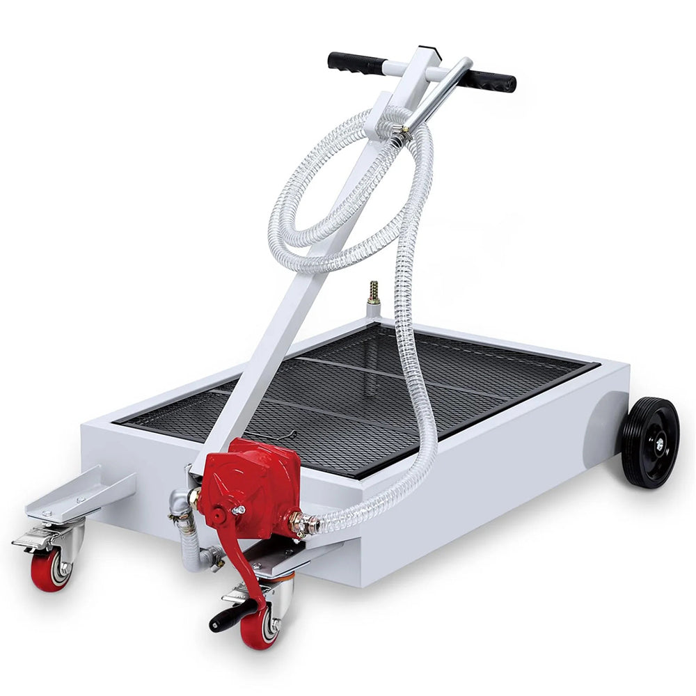 Garvee Ölauffangwanne 57 L mit Handpumpe & 2.4 m Schlauch, Flach, Silber