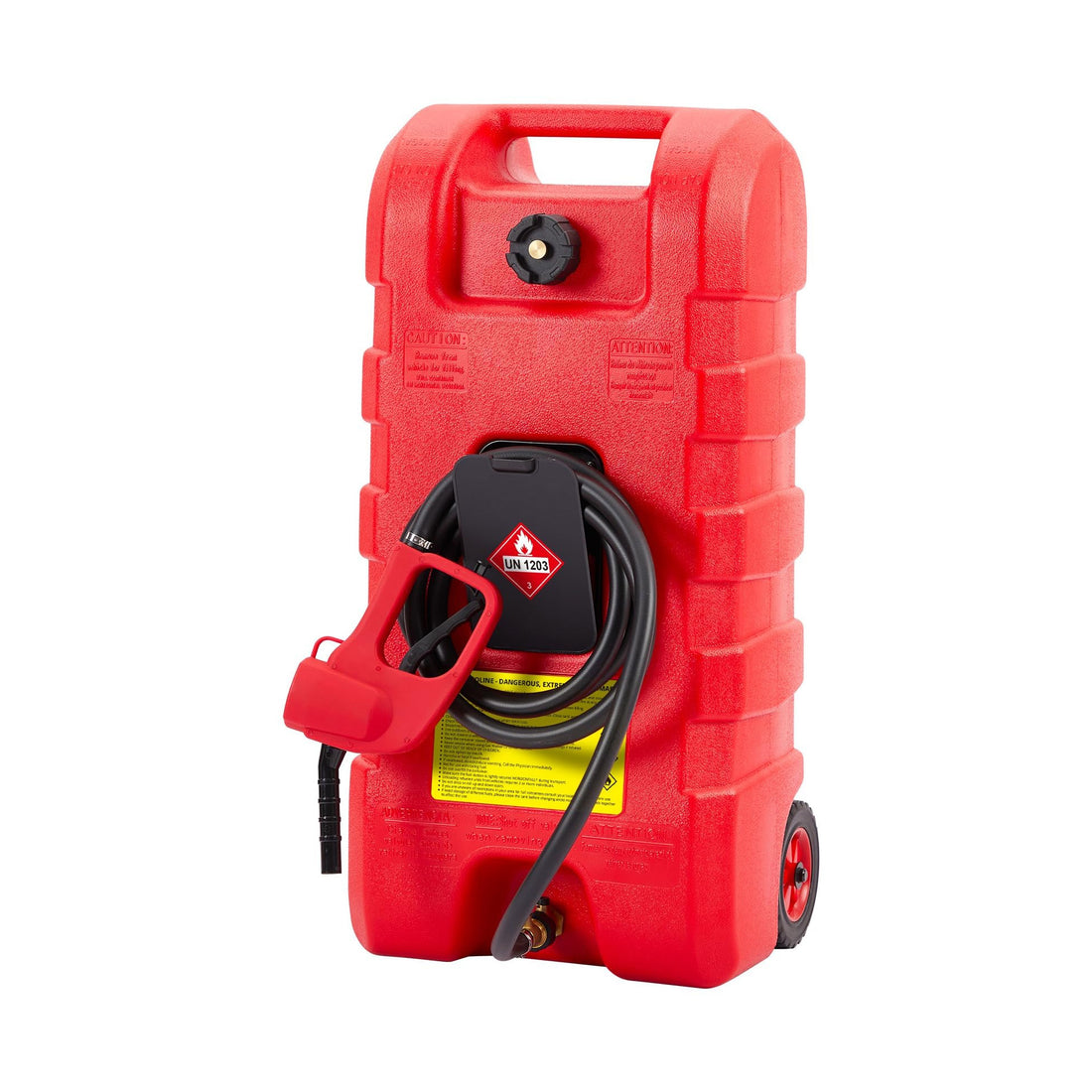 Garvee mobiler Kraftstoffkanister 57 L mit Rädern und Handpumpe, tragbarer Benzinkanister für Auto, Boot, Rasenmäher, ATV und Landwirtschaft, Rot