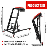 GARVEE Topside Creeper Motorraum-Arbeitsliege, 108–165 cm höhenverstellbar, 181 kg Tragkraft, 4 Lenkrollen, gepolsterte Liegefläche, für Garage & Werkstatt, Doppelholm