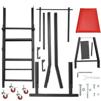 GARVEE Topside Creeper Motorraum-Arbeitsliege, 108–165 cm höhenverstellbar, 181 kg Tragkraft, 4 Lenkrollen, gepolsterte Liegefläche, für Garage & Werkstatt, Doppelholm