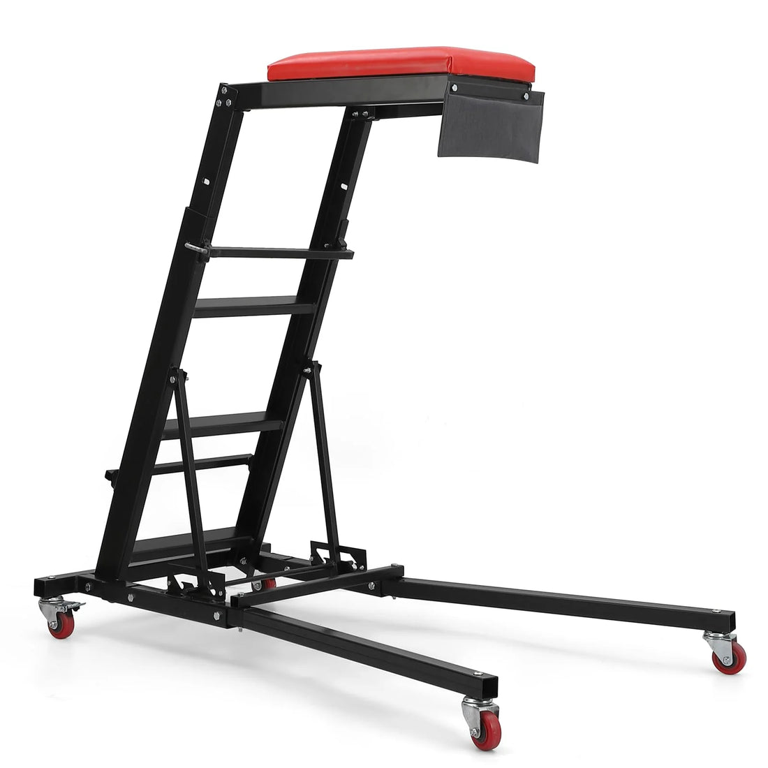 GARVEE Topside Creeper Motorraum-Arbeitsliege, 108–165 cm höhenverstellbar, 181 kg Tragkraft, 4 Lenkrollen, gepolsterte Liegefläche, für Garage & Werkstatt, Doppelholm
