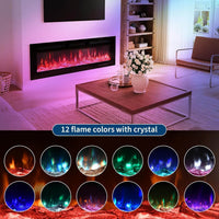 Garvee 72-Zoll Elektrokamin 183 cm mit 1800 W Heizung, 12 LED-Flammenfarben, Fernbedienung und Touch-Panel
