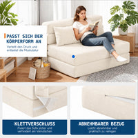 Garvee 4-in-1 Schlafsofa aus Cord, modulares Sofa mit Schlaffunktion, Chaiselongue, Schaumstoffpolsterung und integriertem Stauraum, für Wohnzimmer und Gästezimmer