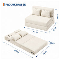 Garvee 4-in-1 Schlafsofa aus Cord, modulares Sofa mit Schlaffunktion, Chaiselongue, Schaumstoffpolsterung und integriertem Stauraum, für Wohnzimmer und Gästezimmer