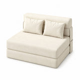 Garvee 4-in-1 Schlafsofa aus Cord, modulares Sofa mit Schlaffunktion, Chaiselongue, Schaumstoffpolsterung und integriertem Stauraum, für Wohnzimmer und Gästezimmer - Beige